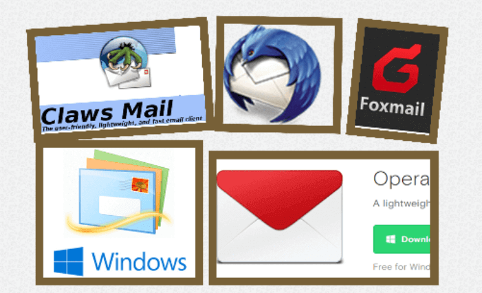 Five Most Popular Free Desktop Email Clients - Claws Mail, Opera Mail, Foxmail, Thunderbird, Windows Live Mail