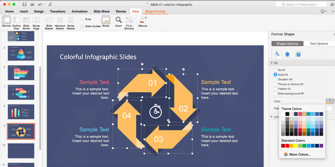Change Color Properties Shapes - 100% Editable PowerPoint Templates