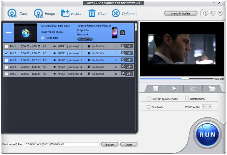 MacX DVD Ripper Pro for Windows Screenshot