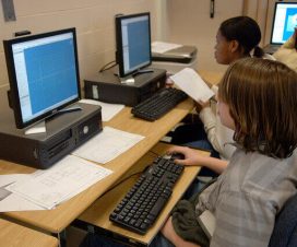 Students learn on their computers in School - that is, students learn how to use computers and other technology to learn faster from an early age.