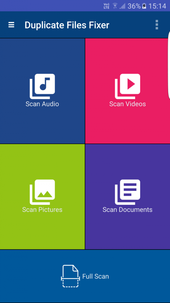 Duplicate Files Fixer Android App Interface