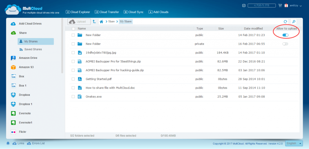 MultCloud Share Manager - My Shares List