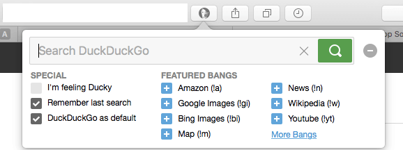DuckDuckGo Search Engine Safari Extensions