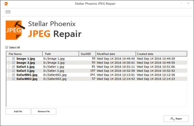 Stellar Pheonix JPEG Repair Software Repairs Multiple JPEG Files