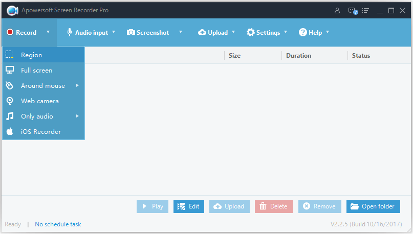 Apowersoft Screen Recorder Pro Simplest Interface screenshot