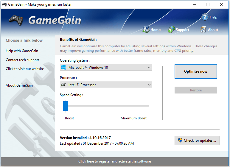 GameGain - Make your games run faster