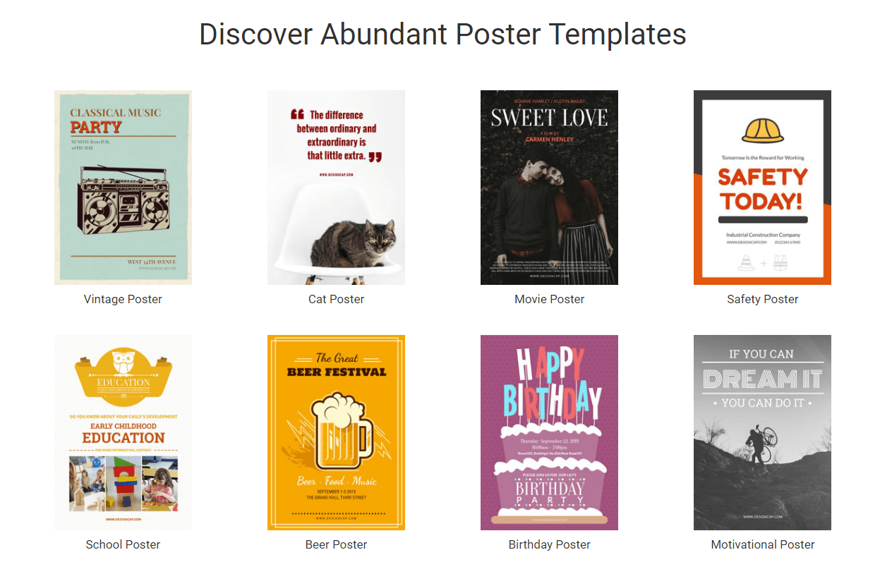 DesignCap Online Poster Maker - Discover Abundant Poster Templates