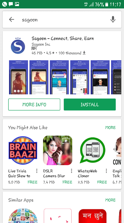 Sagoon app on Google Play Store - Connect. Share. Earn