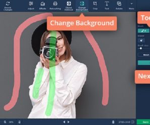 Making an Image Background Transparent Using Movavi Photo Editor. Change Background Using Foreground Brush and Background Brush.