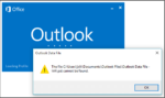 Outlook Data File Archive.pst cannot be found error message