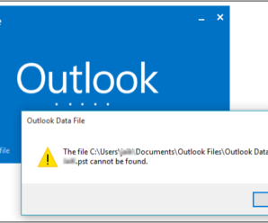 Outlook Data File Archive.pst cannot be found error message