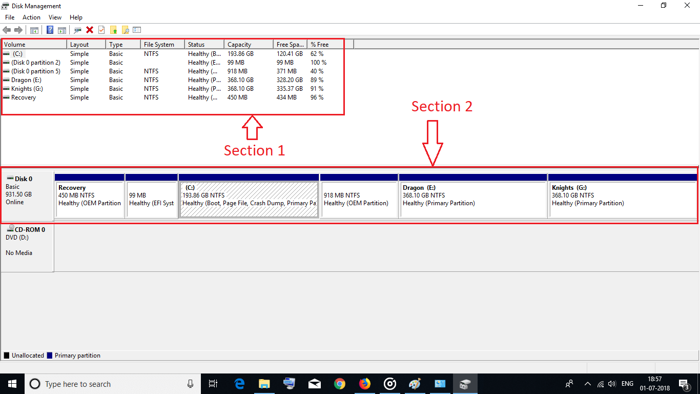 Windows 10 Disk Management  to control your partitions
