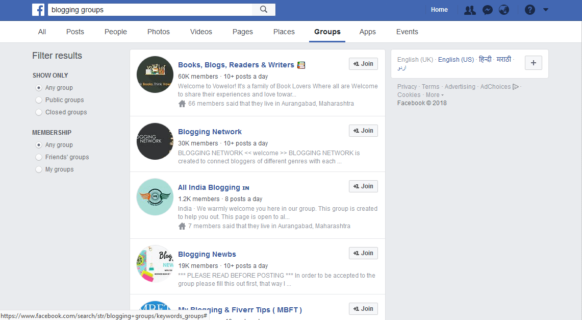Ways To Increase Blog Traffic: Post in Facebook Groups About Blogging