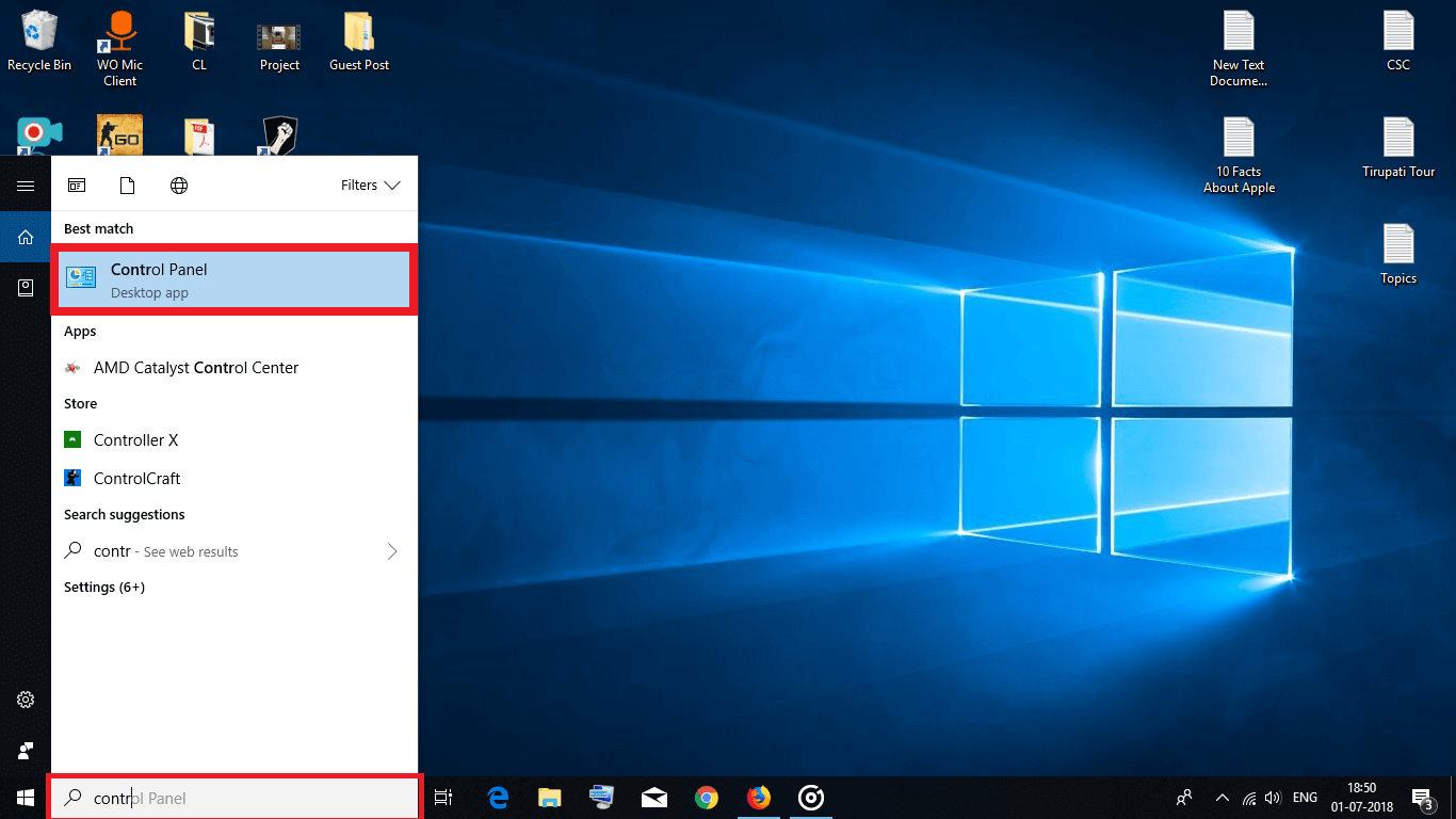 Windows 10 Control Panel (Desktop App)