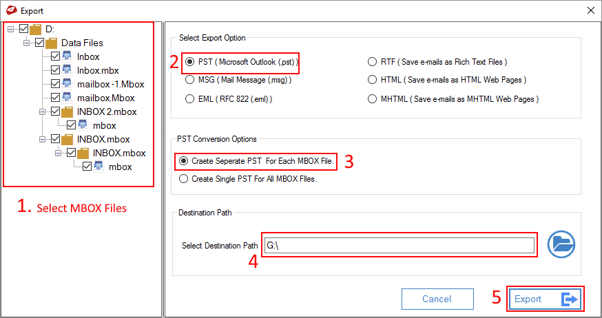 Easily export Sparrow Mail to MS Outlook by using Mailsdaddy MBOX to PST converter
