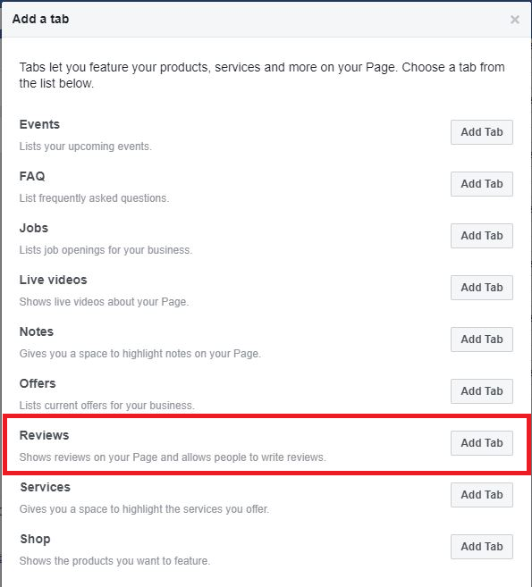 Facebook Reviews - Add Tab - Show reviews on your Facebook page and allow people to write reviews