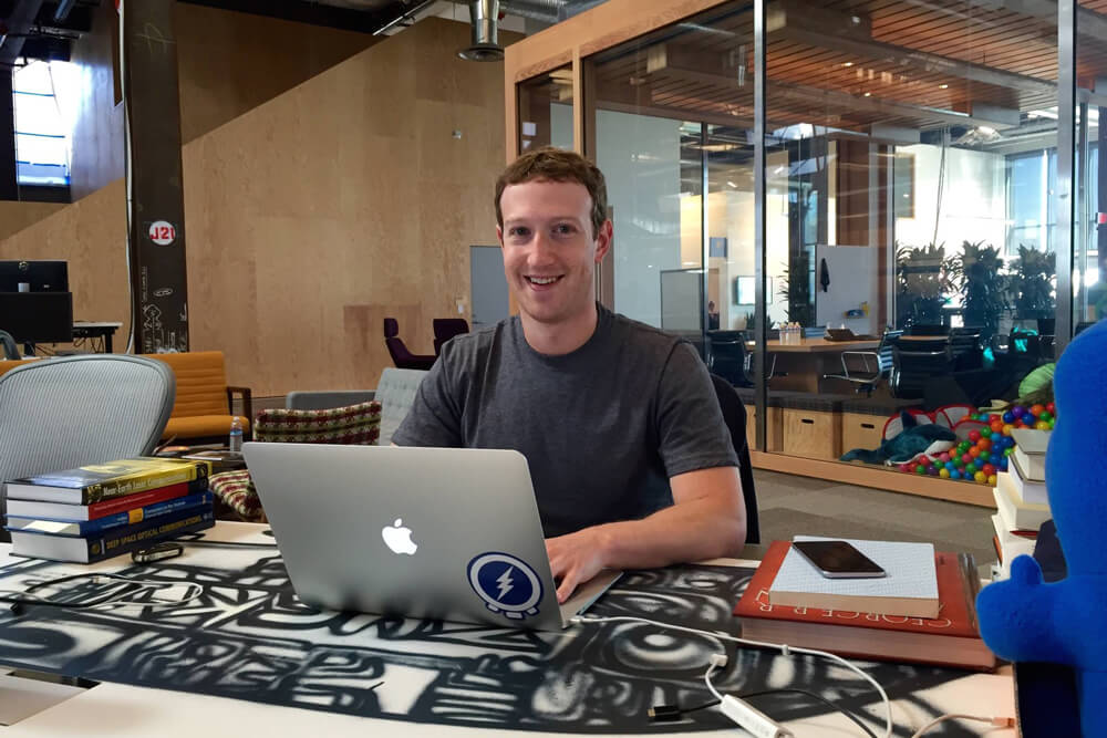 Zuckerberg at work.