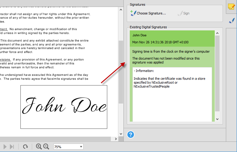 Able2Extract Professional 14 Verified PDF Signature Details