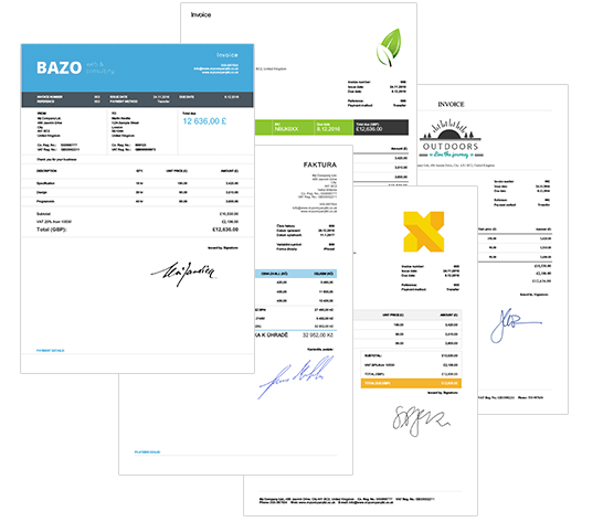 Professional invoices templates for small businesses.
