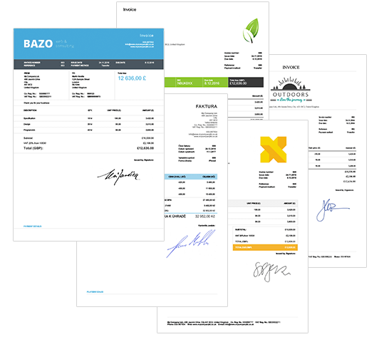 Professional invoices templates for small businesses.