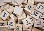 Brown Scrabble Boards With Letters photo