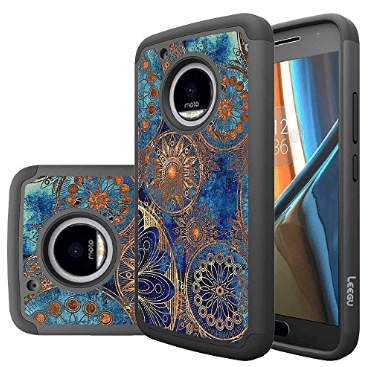 LEEGU Dual Layer Gear Wheel Case for Motorola Moto E5