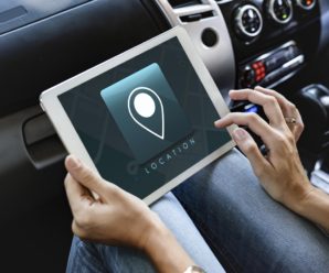 Person Using White Tablet Computer Displaying Cell Phone Location