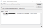 Outlook Unknown Error 0x80072F06