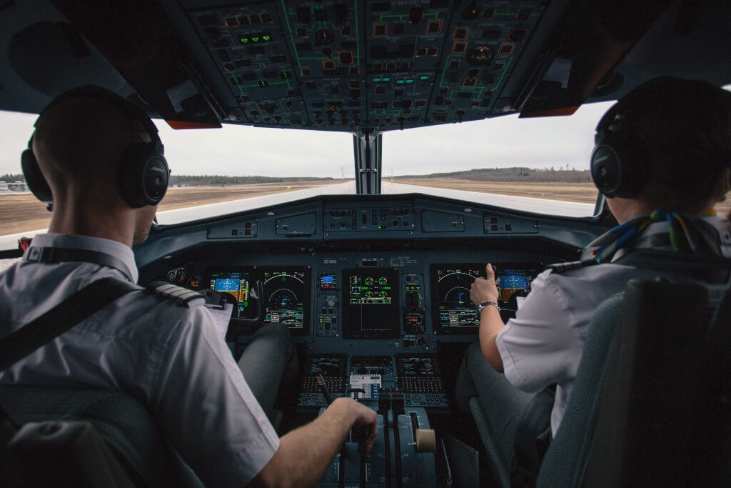 Pilots taking off