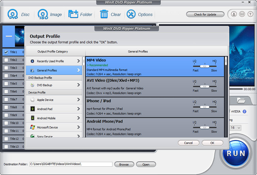 WinX DVD Ripper Platinum Software - Rip DVD to MP4, AVI, MKV, MOV, FLV, MP3 and many more formats.