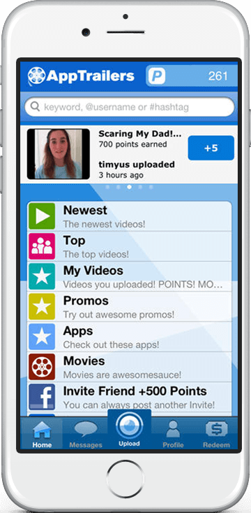 AppTrailers - Watch Trailers of Hot Apps and Earn Reward Points. Redeem your Reward Points with instant Gift Cards and Free Cash with Money from PayPal!