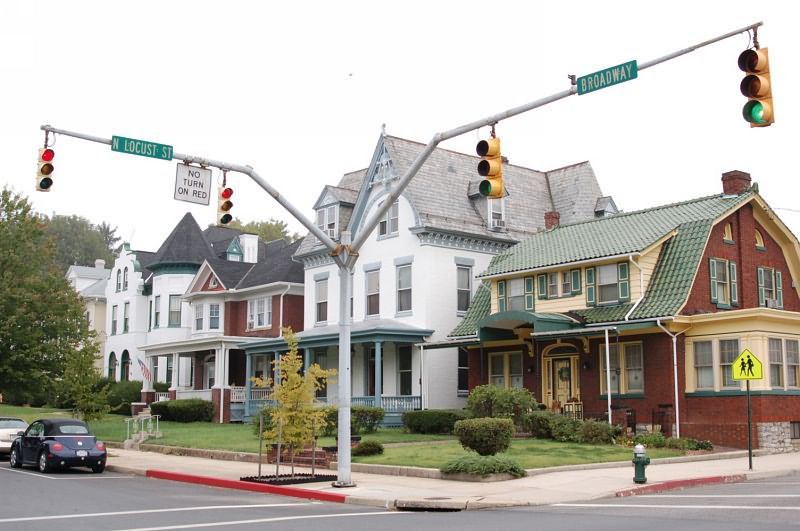 Traffic Lights on Street Corner on Broadway Near Downtown Hagerstown