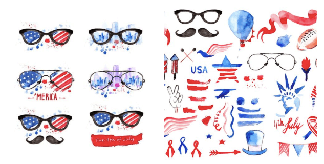 Patriotic America Clip Art Vectors