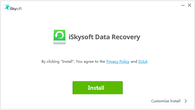 Install iSkysoft Data Recovery Software