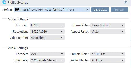 VideoSolo BD-DVD Ripper Output Profile Settings, Video Settings, Audio Settings.
