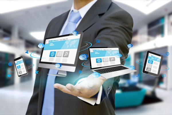 Software for Remote Workers, Remote Business Software, Businessman Using Digital Interface, Remote Working Software, Remote Office Software.