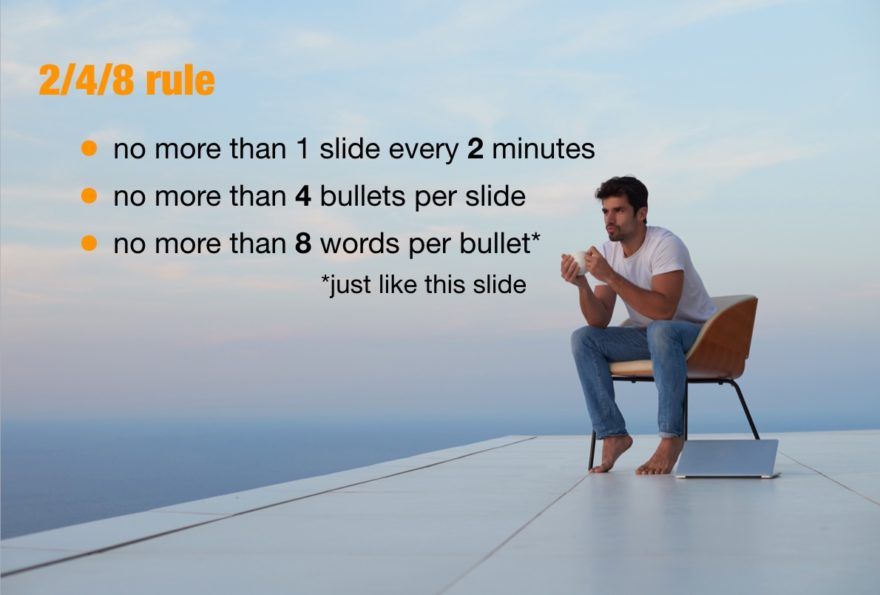 2/4/8 rule for PowerPoint presentations.
