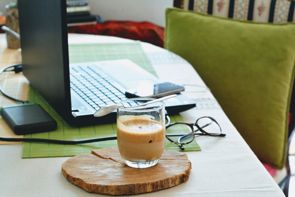 Work From Home With a Laptop on the Table.