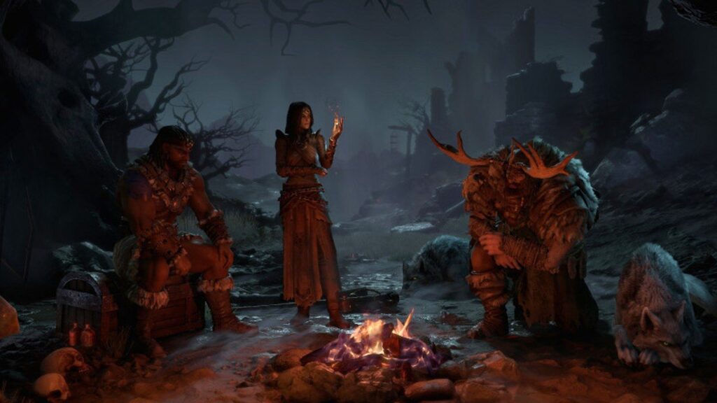 Diablo IV Classes - the Barbarian, Sorceress and Druid.
