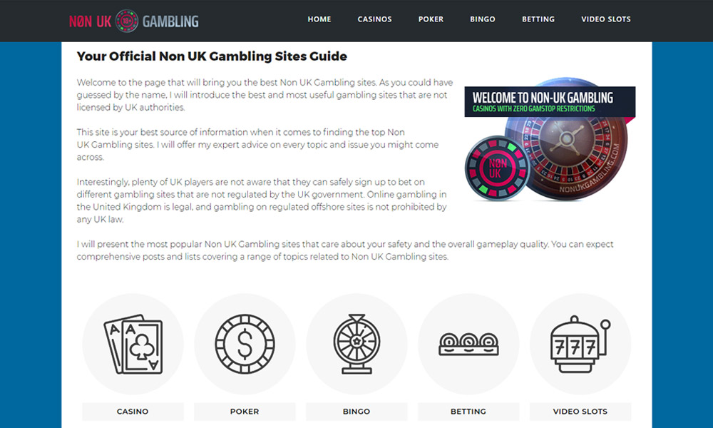 Non-UK Gambling website