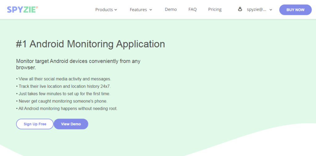 Spyzie Android Monitoring Application.