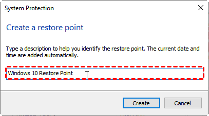 Create Windows 10 Restore Point