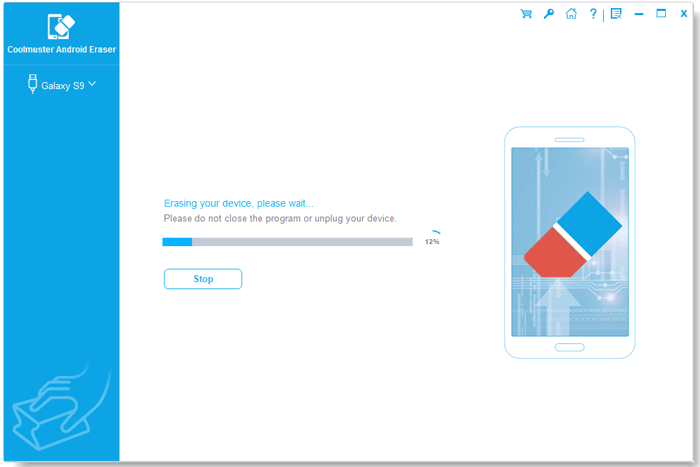 Erasing your Android Phone with Coolmuster Android Eraser.