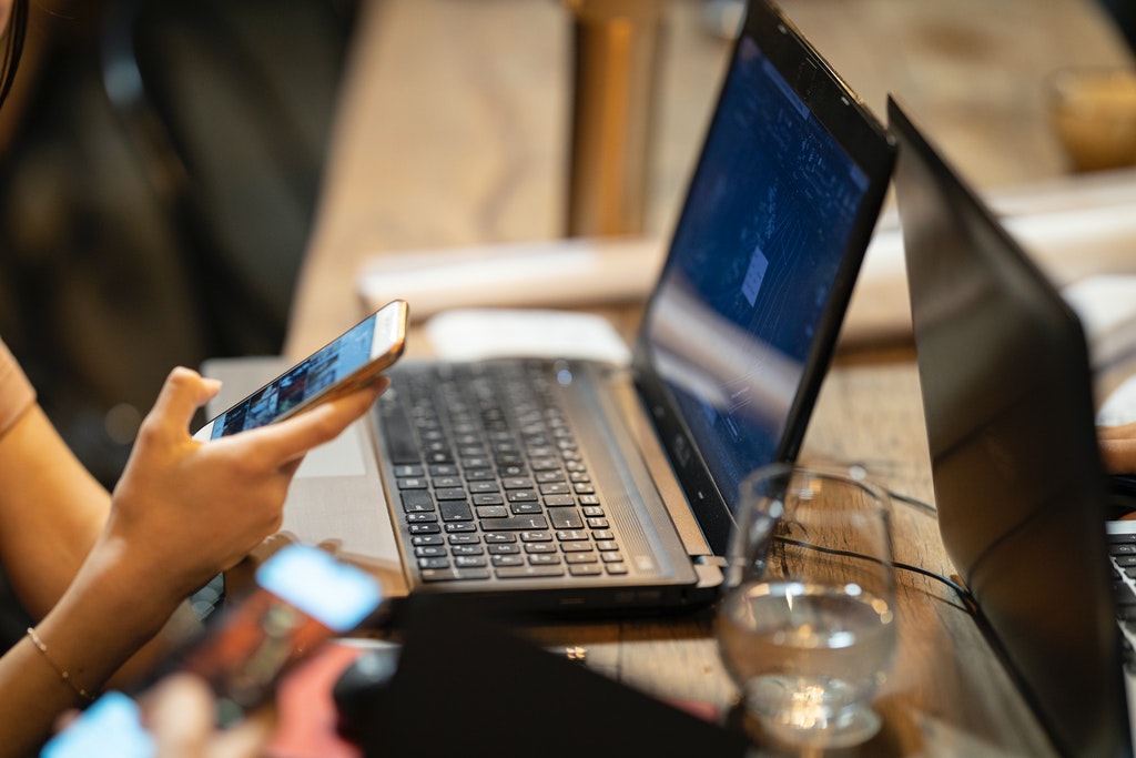 Person holding smartphone