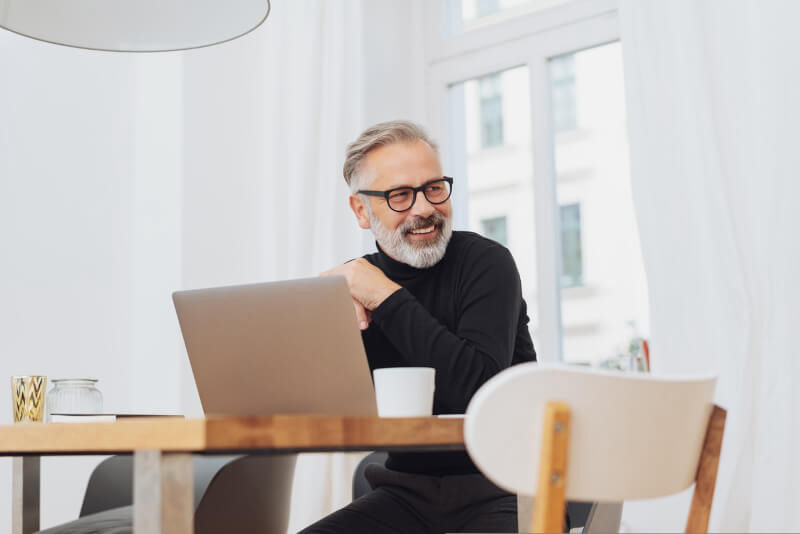 Secure File Sharing, Business Man Confident