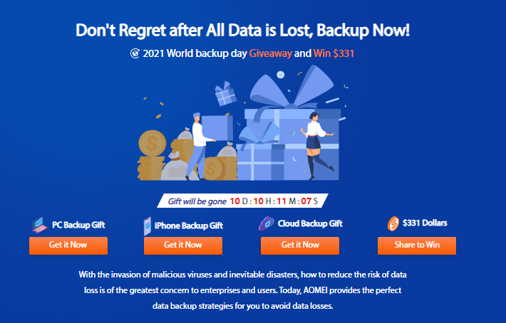 2021 World Backup Day Giveaway and Win $331. Avoid Data Losses, Backup Now!