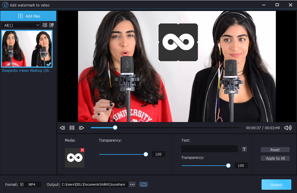 Add watermark to video