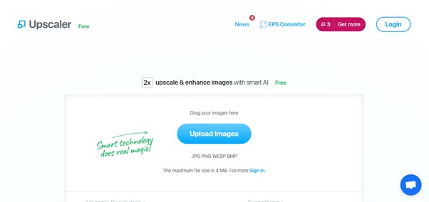 Upscaler by Stockphotos.com - Upscale and enhance images with smart AI. Smart technology does real magic!