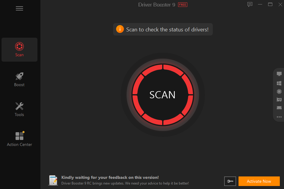 Driver Booster 9: Scan to check the status of drivers!