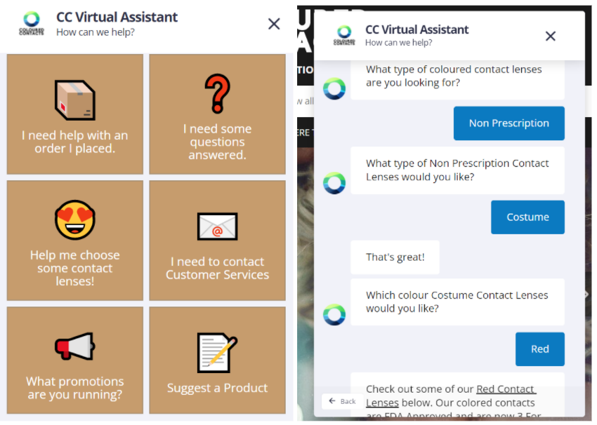 Coloured Contacts CC Virtual Assistant
